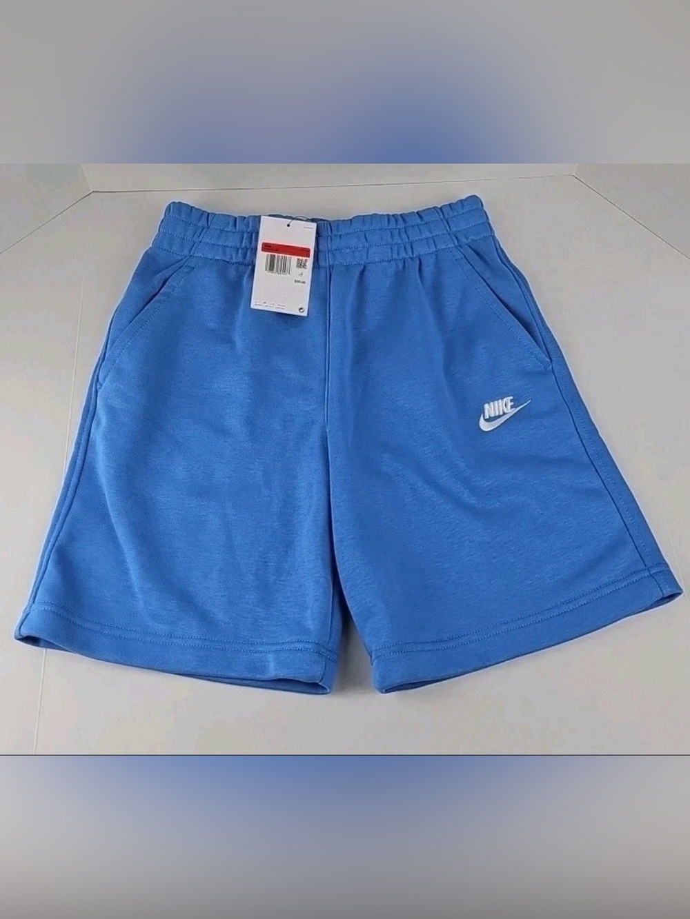 Nike Shorts Fit Sportswear Club Fleece French Terry Light Blue Kids Size L - NWT